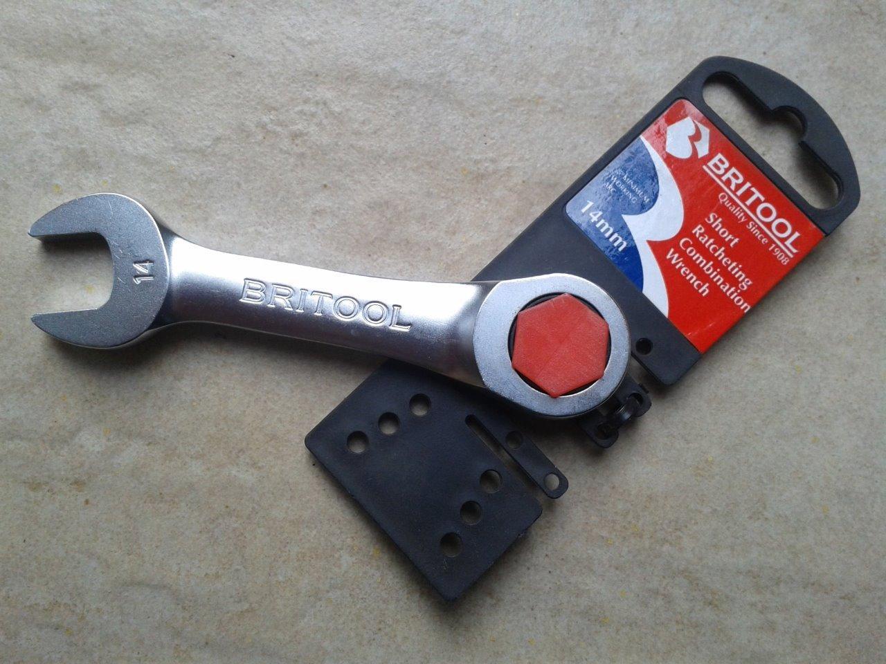 Britool 14mm Short  Stubby Combination Ratchet Spanner Wrench RRJSM14