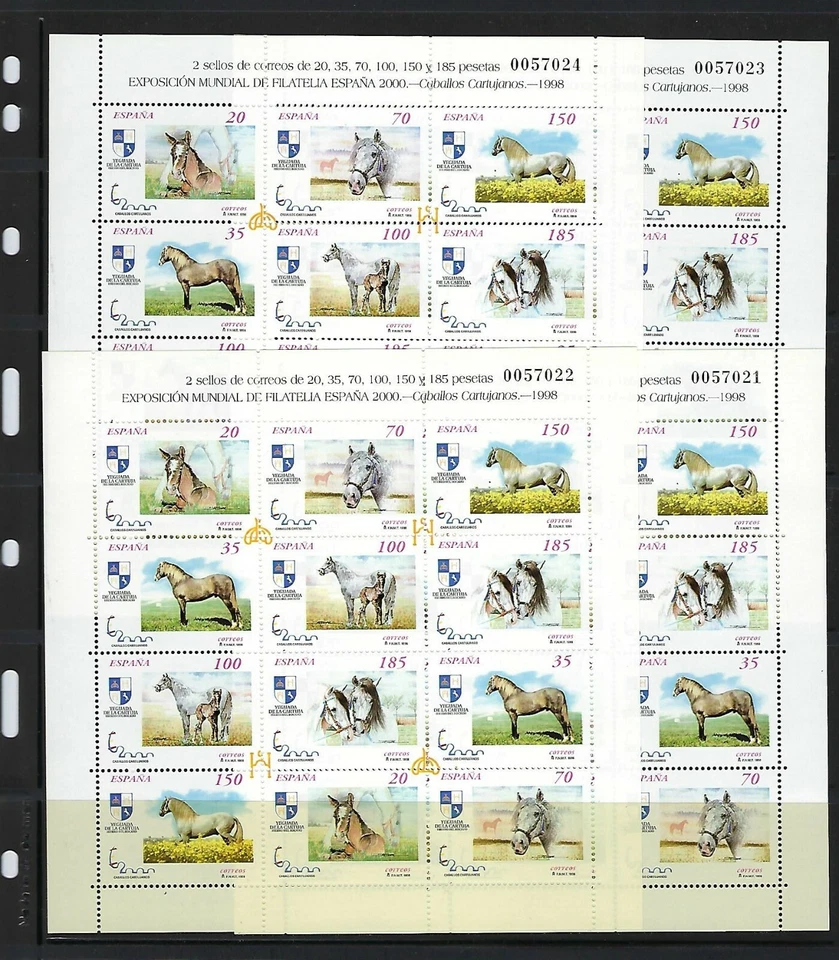 España. Año 1998.Exposición Mundial de Filatelia. España 2000. 4 mini pliegos. - Imagen 1 de 1