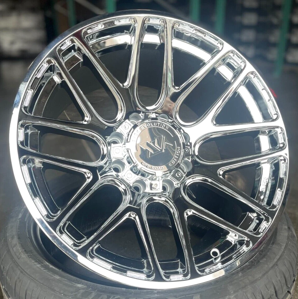 4x NEW! 20X10 Evok EV501 Wheels & Tires Chrome 8x180 Chevy GMC 2500 - Image 4 of 4