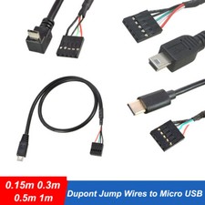 Dupont Jump Wires to Micro USB Cable Data Sync Charging Lead 0.15m 0.3m 0.5m 1m