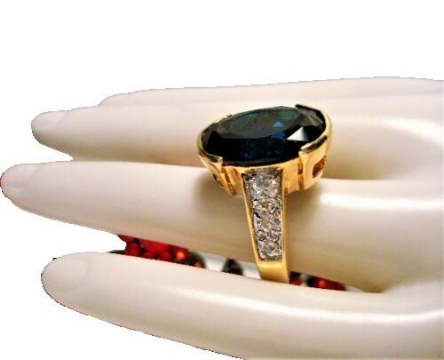 925 Sterling Silver Vintage Ring Gold Plated Multi Color Topaz Sz
