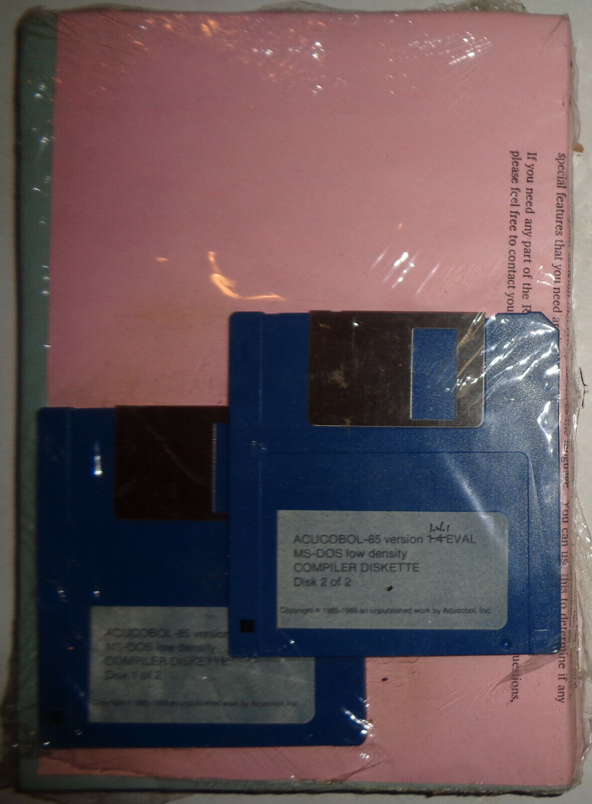 ACUCOBOL - 85 Compiler, Version 1.4.1, 1989. Evaluation copy. Tekort, super speciale prijs, beperkte verkoop