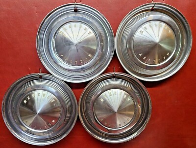 1962 1963 Mercury Meteor Comet Monterey Hubcap 14'' Wheel Covers White SET OF 4
