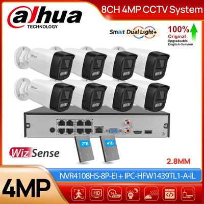 Dahua Original CCTV System HD 4MP Dual Light Full Color+IR POE Bullet Camera Lot
