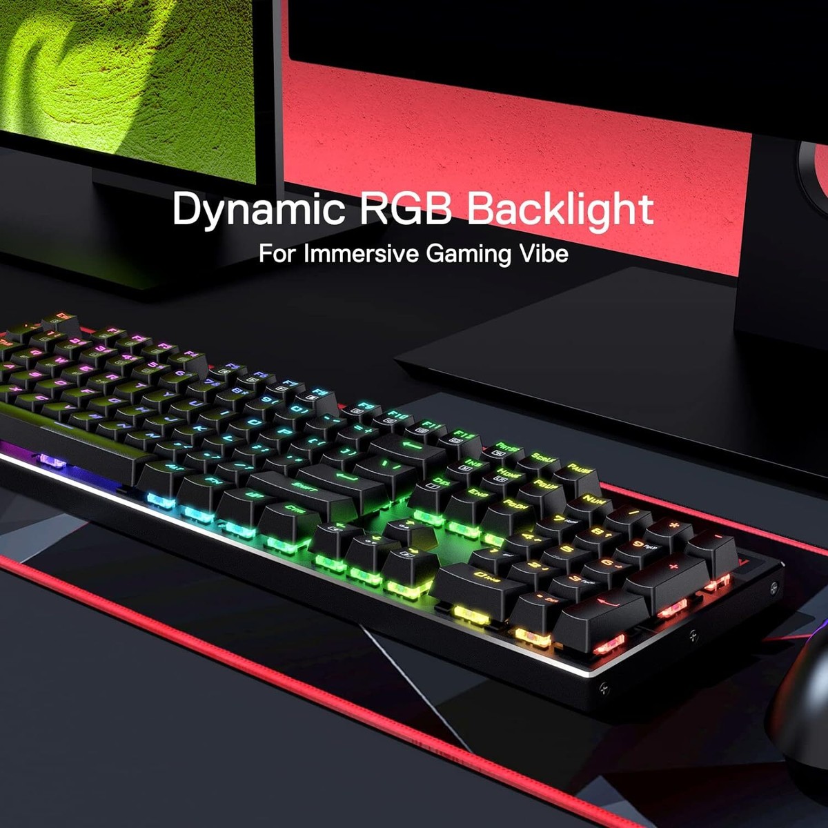 Redragon K556 PRO Upgraded Wireless RGB Gaming Keyboard, Linear