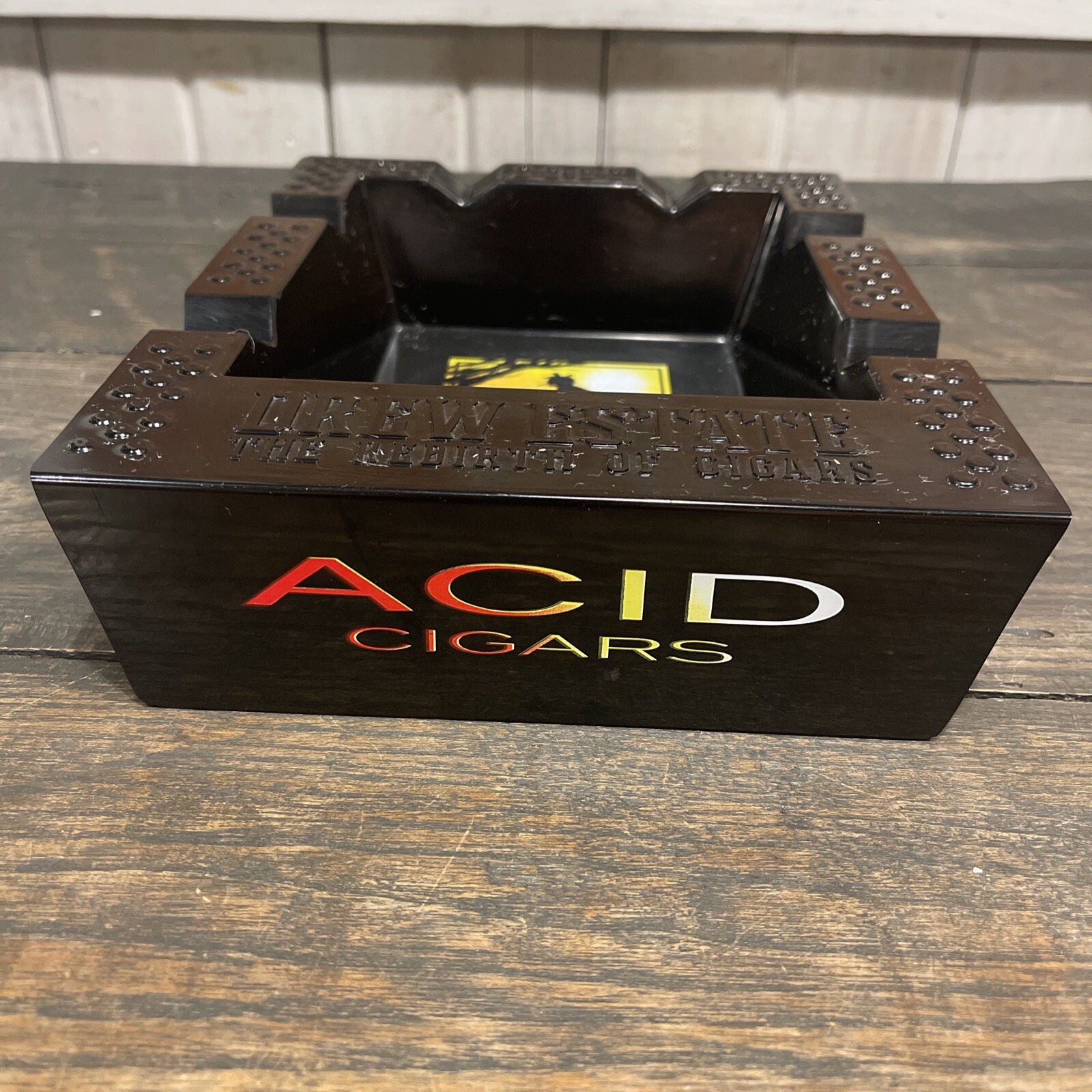 ACID Cigars Large Ashtray DREW ESTATE The Rebirth of Cigars Black