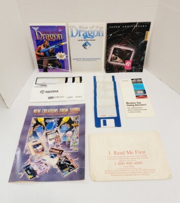 1990 Sierra Dynamix Rise of the Dragon Adventure Game MS-DOS 5.25'' & 3.5'' Discs