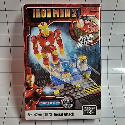 Mega Bloks 1973 Iron Man 2 Aerial Attack 42 Piece Set