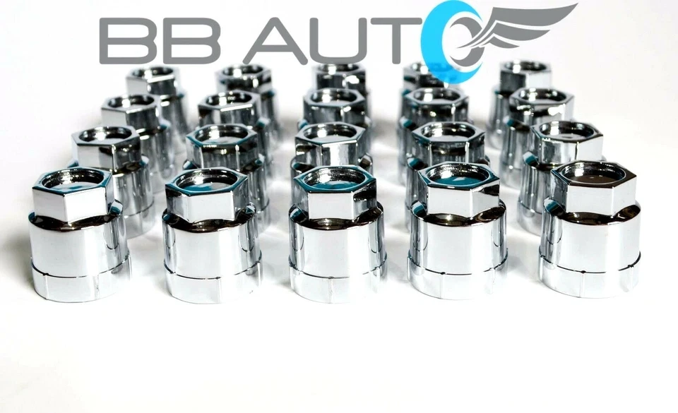 SET OF 20 NEW 82-92 CAMARO FIREBIRD SCREW ON CHROME LUG NUT COVERS CAPS - Image 2 of 3