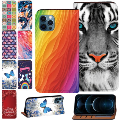 Bedruckte PU Leder Handy Abdeckung Etui für iPhone 6 7 8 11 12 13 14 15/XR/SE 2 3