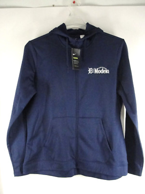 MODELO BEER NIKE THERMA WOMEN'S ZIP UP TRAINING FLEECE HOODIE SIZE XL BLUE NEW