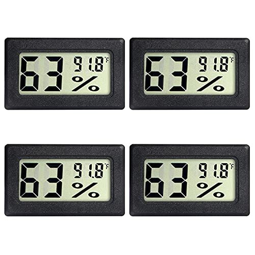 4 Pack Mini Digital Electronic Temperature Humidity Meters, Gauge