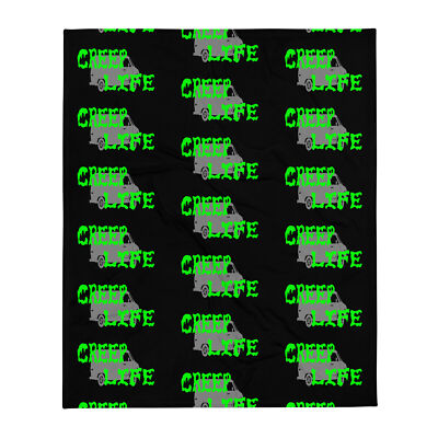 ''Creep Life'' Throw Blanket Creepy Van Funny Criminal Misfit Weirdo Demented