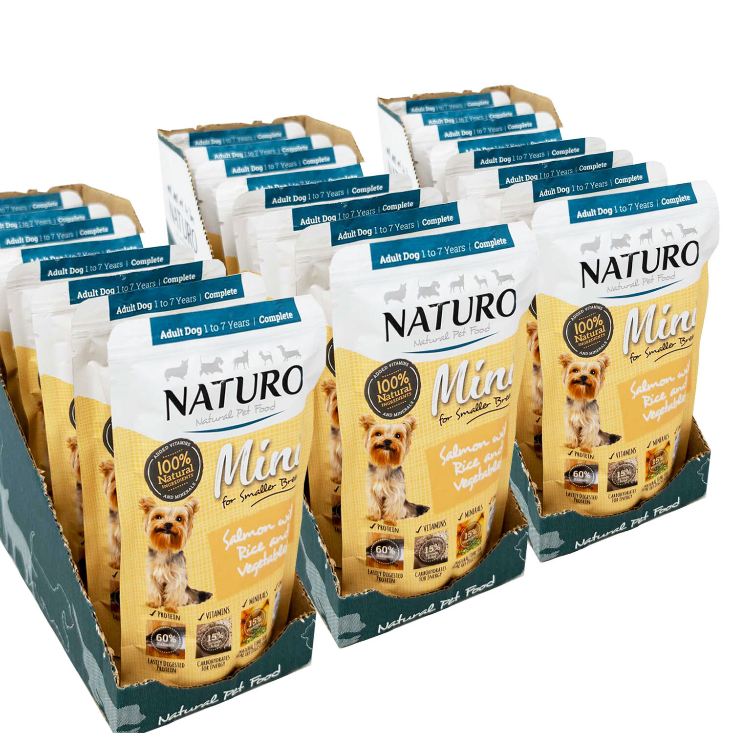 Naturo Adult Mini Salmon with Rice and Vegetables Wet Dog Food 150g