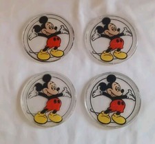Walt Disney MICKEY MOUSE Set Of 4 Acrylic Beverage Coasters Made In USA