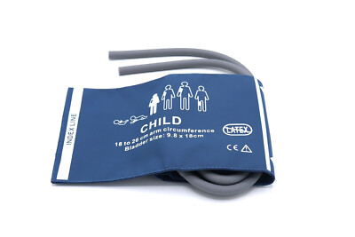 NIBP Cuff Reusable Child Pediatric Double Hose 18-26cm Blue - Same Day Shipping