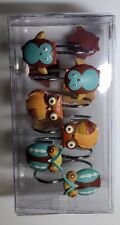 Set of 12 Colorful Owl Shower Curtain Hooks New