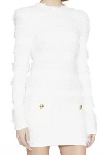 NWT $2995 Balmain tweed knit paneled mini dress minidress  - Sz 8 US / 40 FR