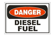 Danger Diesel Fuel Sticker Safety Sign Decal Label D873