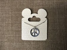 Disney Parks Mickey Mouse Crystal Icon Peace Sign Jewelry Necklace NEW