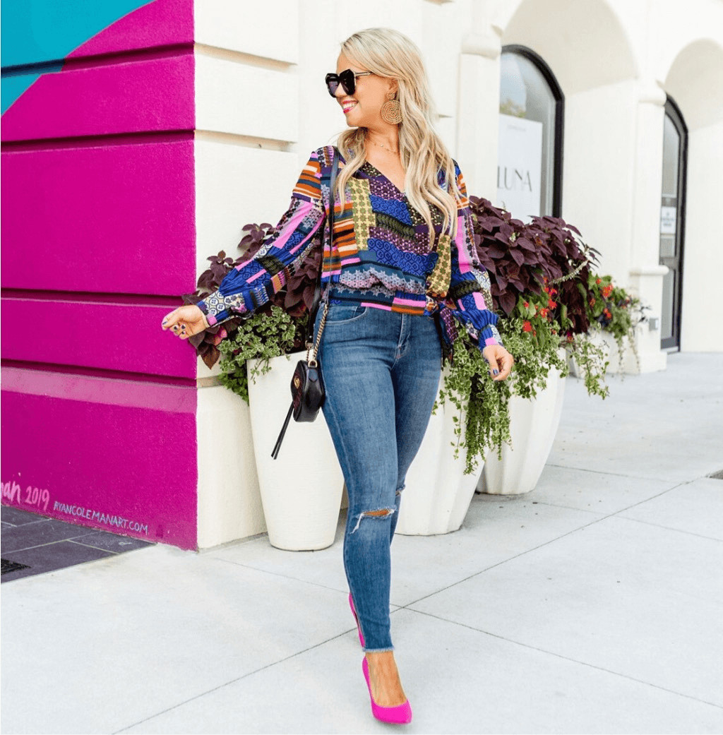 Peyton Jenson Evereve Cora patchwork colorful wra… - image 1