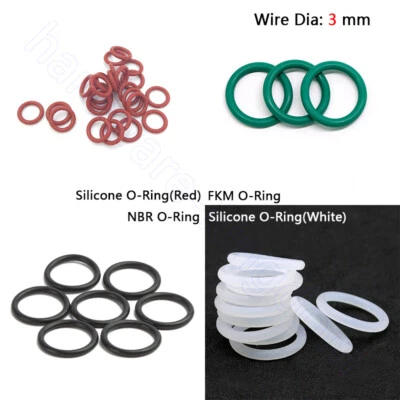 Guarnizione O-ring Silicone 3mm FKM NBR O-Ring Rondella Gomma Nitrilica O Ring OD 10mm - 80mm