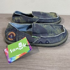 SANUK VAGABOND SLIP ON CASUAL LOAFER SHOE GRATEFUL DEAD CANVAS TIE DYE SIZE 2Y