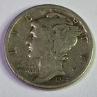 1928-S  Mercury Dime,  Extra Fine  Grade. 90% Silver Coin