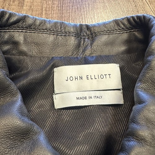 JOHN ELLIOTT ITALY BLACK JACKET FULL ZIP SZ 2 LAMB LEATHER WOMEN'S H18 - Picture 5 of 6