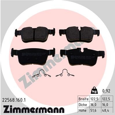 22568.160.1 Zimmermann brake pad set, disc brake for Volvo