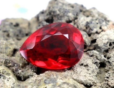 10.90 Ct+ Natural Red Ruby Burma Pear Cut Loose Mata Rani Gemstone GIE Certified