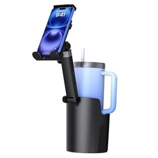 2-in-1 Cup Holder Phone Mount for Your Car, Bottle-Friendly Cup Holder Cell