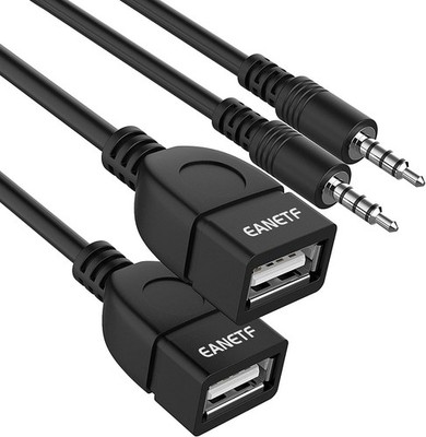 USB to Aux Audio Adapter, 2PCS 3.5mm Male to USB Female for Playing Music with U