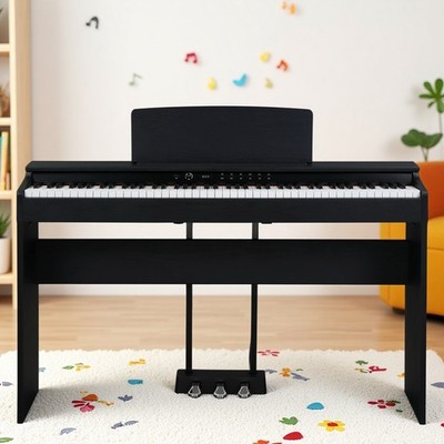88-Key Full Size Fully Weighted Digital Piano Keyboard Set - 3 Pedal Black