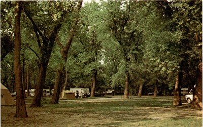 Beech Bend Park, Bowling Green, Ky, Woodland camp ground, Barren River, Postcard