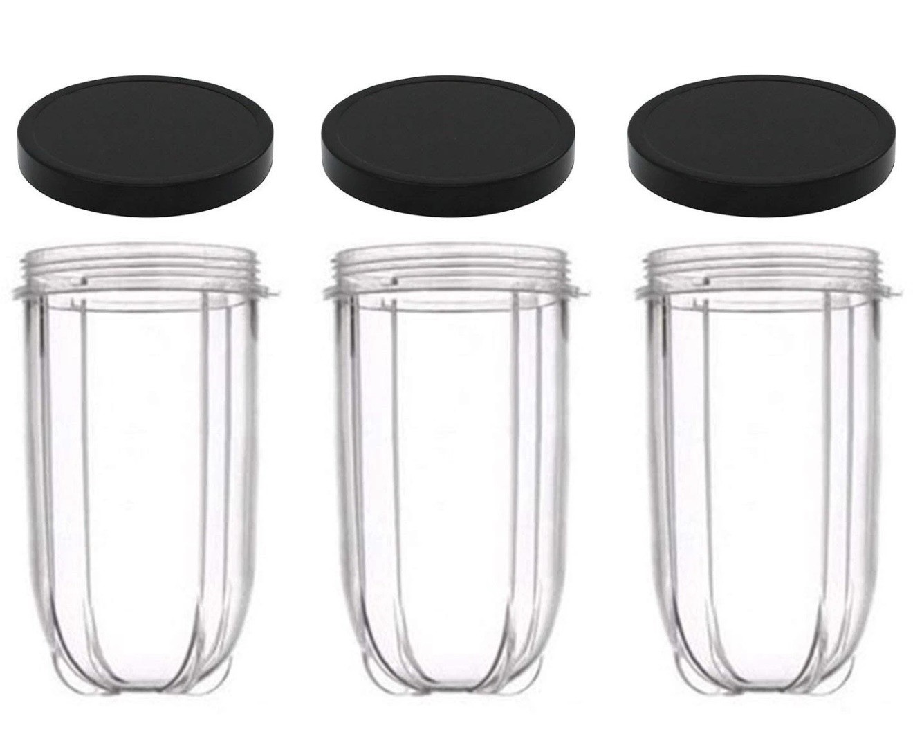 16oz Cups 6 Pc Set- 3 Replacement Cups WITH LIDS for Magic B