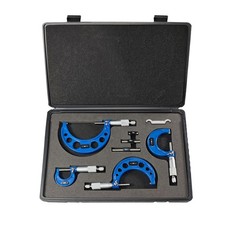 HFS(R) 0-4"x0.0001"4pc Premium Outside Micrometer Set Solid Metal Frame Carbide