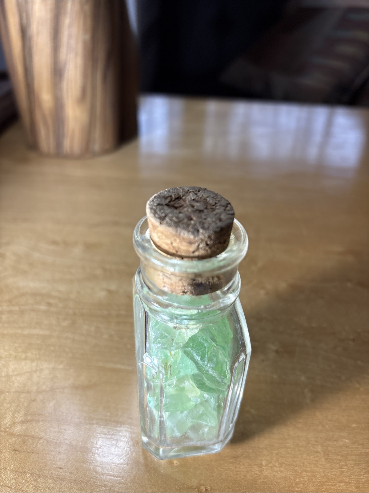 Antique Apothecary Bottle Full Of Uranium Sea Glass. -Lake Michigan