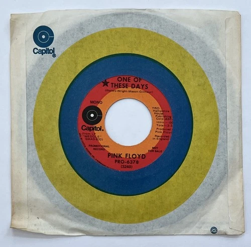 PINK FLOYD "One Of These Days / Fearless" 45 Capitol MONO Promo VG+