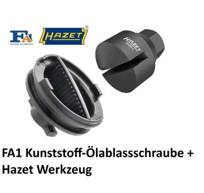 Kunststoff-Ölablassschraube + Hazet Werkzeug Opel Grandland Vivaro Zafira Life