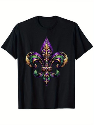 Fleur De Lis Mardi Gras Symbol Louisiana Carnival New Orlean T-Shirt Colorful Ca