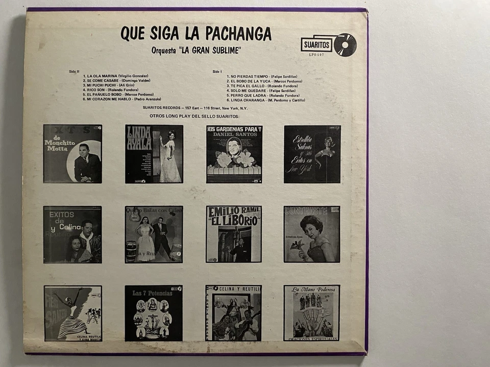 ORQUESTA LA GRAN SUBLIME Que Siga La Pachanga SUARITOS RARE LATIN LP - Image 2 of 2