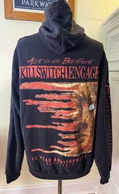 Killswitch Engage Hoodie Alive or Just Breathing 15th Zip S/M Black