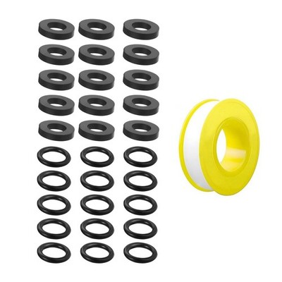 30pc Propane Tank Seals O-Ring Set with PTFE Tape for Gas Adapters BBQ Grill