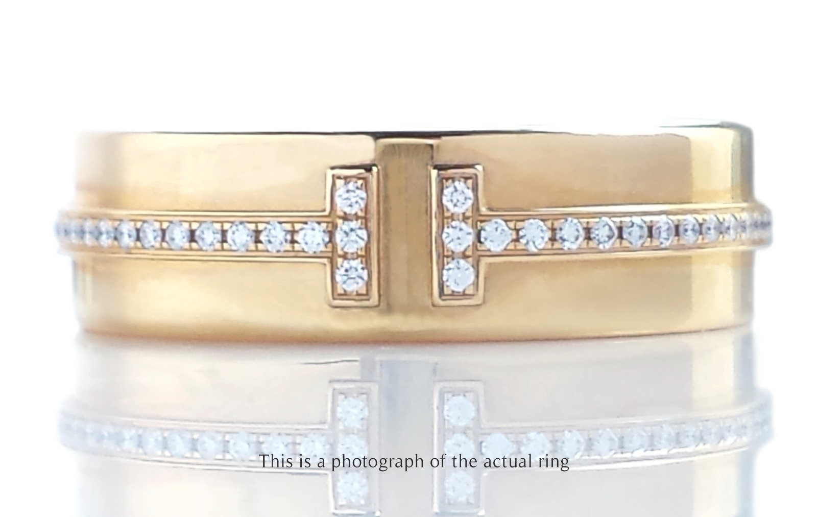 Tiffany & Co. T Wide Diamond Ring in 18k Yellow Gold, unworn, original boxes