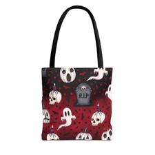 Spooky Halloween Tote Bag   Pumpkin  Ghost Design  Trick or Treat Bag