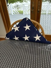 American Flag 115 x 56 inches - Sewn Stars Cotton Goodwill USA Made EUC