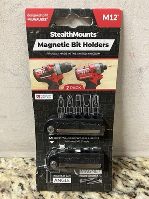 StealthMounts Magnetic Bit Holder for Milwaukee M12 Powers Tools - Black