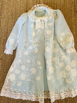 Vintage 50 s That Girl/ June Cleaver Babydoll Peignoir Robe Nightgown 2 Piece