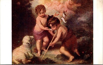 Madrid Spain Galleria Del Prado Gesu E S Giovannino Art Murillo Postcard